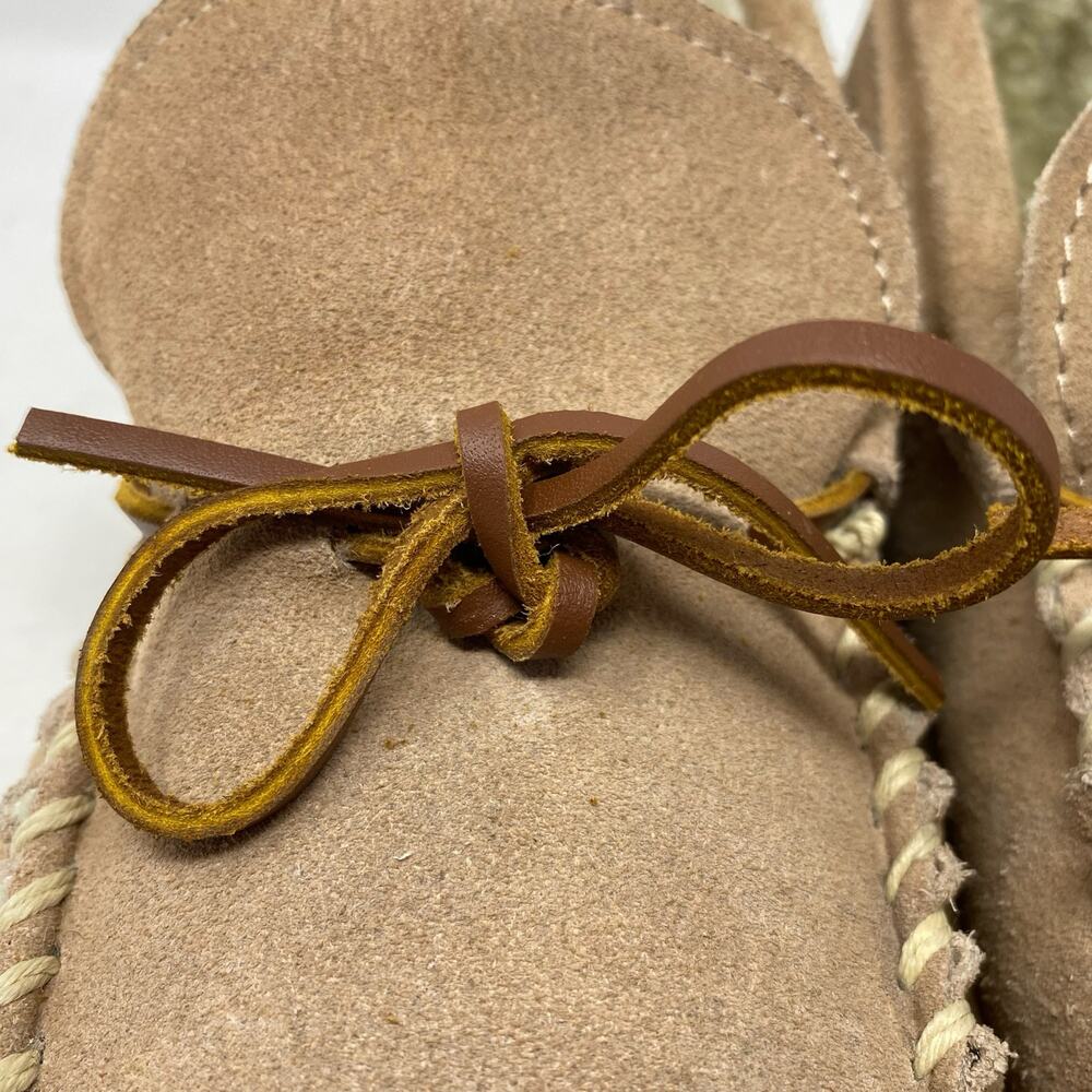 Cabelas Suede Sherpa Slippers Mens Size 12 M Cozy Cabincore Neutral - Picture 9 of 12